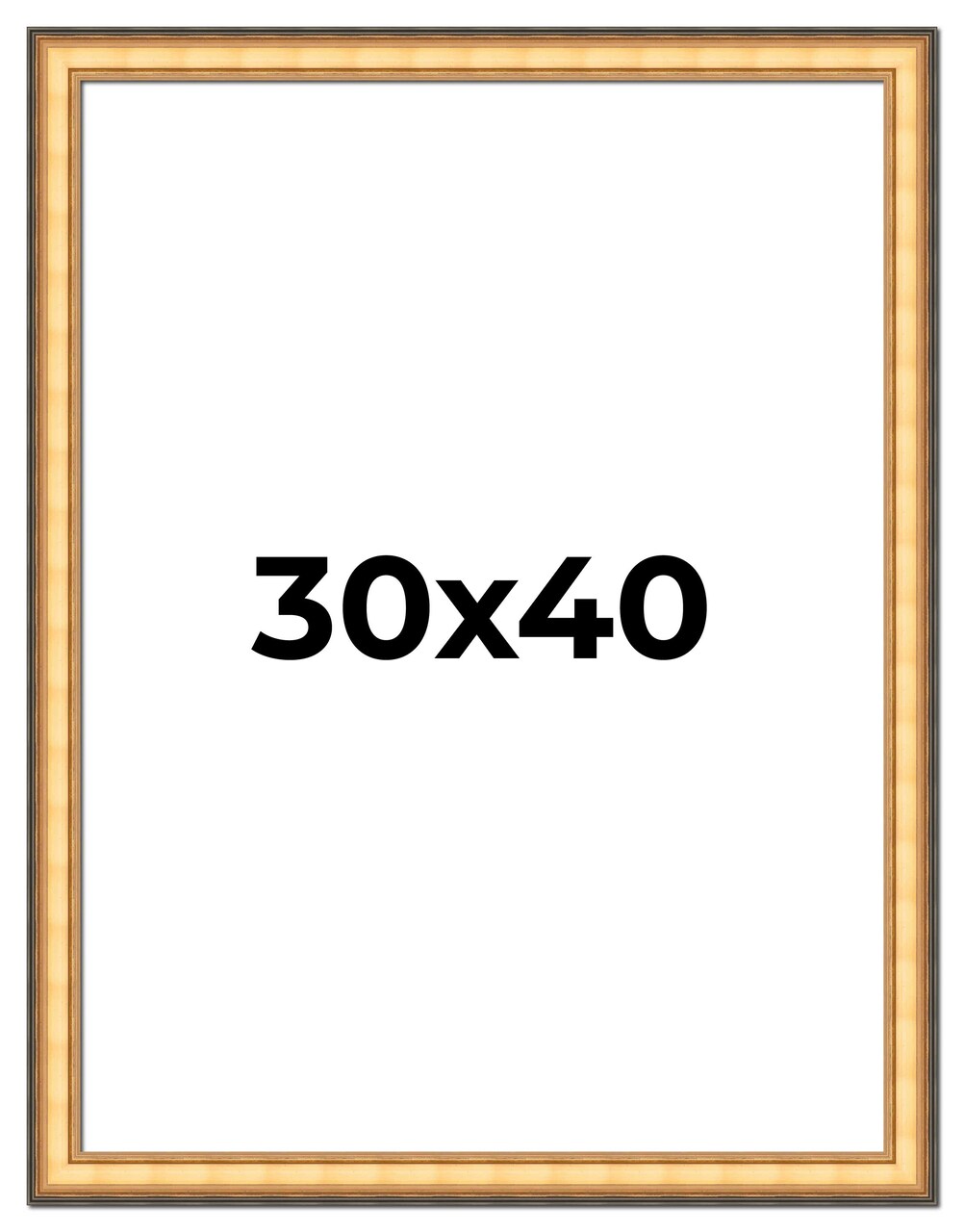 Traditional Gold Picture Frame - UV Acrylic, Foam Board Backing, Hanging Hardware